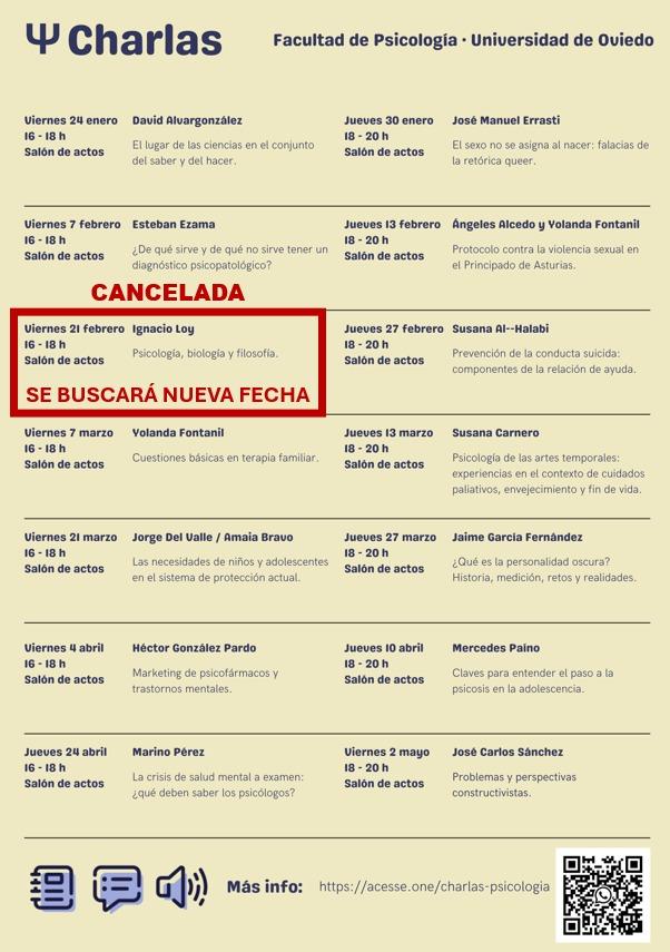 Imagen Charlas Facultad de Psicología Curso 2024-2025
