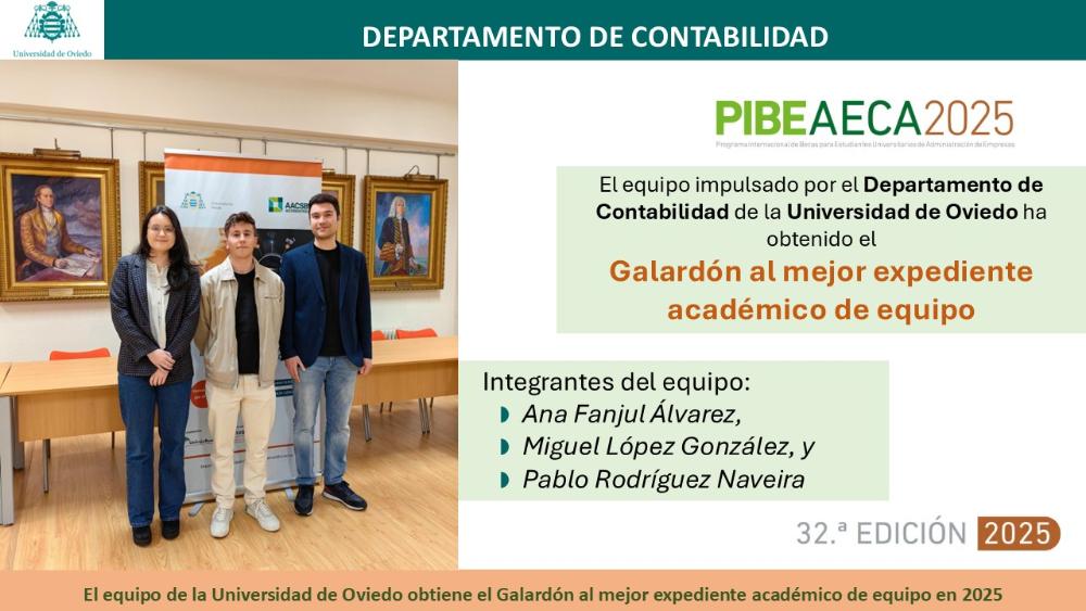 Imagen Equipo ganador del Galardón PIBE-AECA 2025